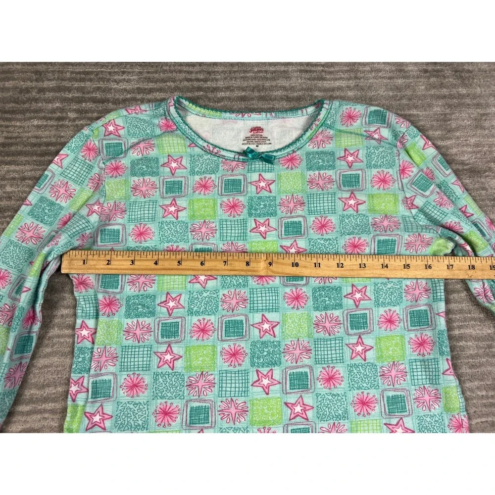 Cuddl Johns Pajama Set Girls M Multicolor Star Geometric Cotton Long Sleeve PJs
